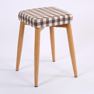 China Disassembly Stool Manufacturer Iron Leg Baking Varnish Leather Cloth Dining Chair Stools For Home And Business for sale