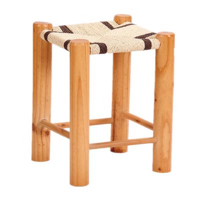 China Retro Rotatable Handwoven Factory Stool Furniture Living Room Stool Indoor Leisure Place for sale