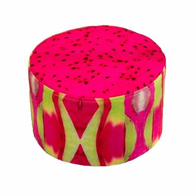 China Unpick and Wash Multifunctional Pouf Velvet Ottoman Shape Foldable Fruit Storage Stool for sale