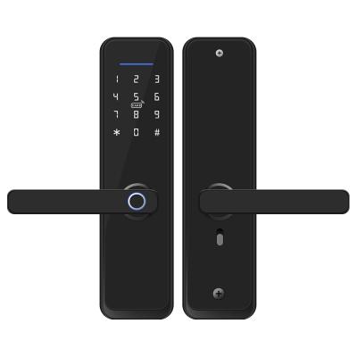 China Aluminum Alloy Aluminum Alloy Swipe Card Intelligence Hotel System Smart Door Electronic Keyless Door Lock WIFI+Fingerprint+Code+Card+Key W03 for sale