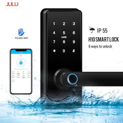 China Wholesale Price WIFI Security Wood Electric Remote Outdoor Electronic Door Lock With APP for sale