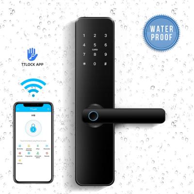 China Wifi home smart home fingerprint biometrics automatic smart door lock and Tuya App ttlock smart door lock for sale