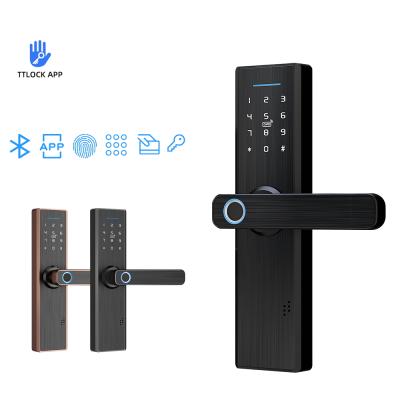 China Tuya SUS304 App TTT Lock Fingerprint Password IC Card Key Push Button Wireless Deadbolt with Smart Locks for sale