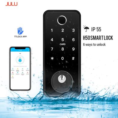 China Aluminum Alloy Keyless Entry Lock H50 Deadbolt, with 1 Button Keypads, Auto Combination Electronic Locked Smart Door Lock for sale