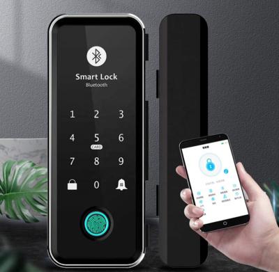 China Digital Fingerprint Locks Keyless Glass Security Factory Smart Door W08 JULU View Minus Glass Door Lock BD Security Lok for sale