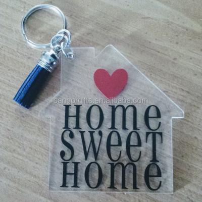 China Plastic Personalized Acrylic Home House Keychains for sale