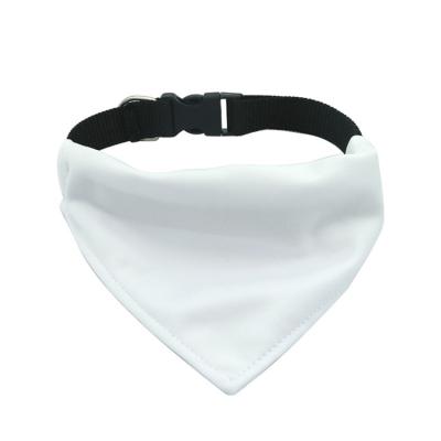 China Custom Viable White Blank Polyester Sublimation Dog Bandana With Collar for sale