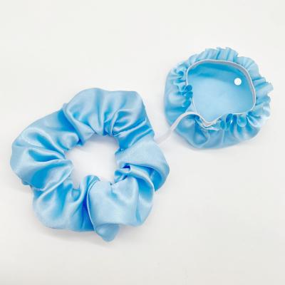 China Hot Selling Hair Accessories New Style Solid Colors Hair Scrunchies Hair Tie For Girl With Dust Cover for sale