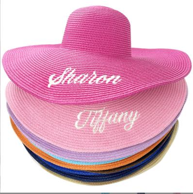 China Eco-Friendly Wholesale Custom Wide Brim Summer Beach Sun Floppy Paper Straw Hat For Women for sale