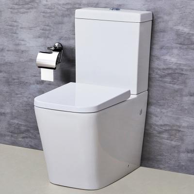 China HILITE Double-Flow Factory Price White Glazed Style Sanitary Two Piece Watermark Australia Toiletries Chinese Floor WC for sale