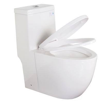 China Double-flush HILITE CUPC Toilet Washdown One Piece Glazed White Sanitary Ware Floor Standing Toilet Custom Round WC Double Toilet for sale