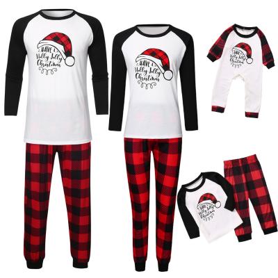 China 2021 Breathable New Christmas Parent-child Clothing Plaid Printed Christmas Family Pajamas Sets for sale