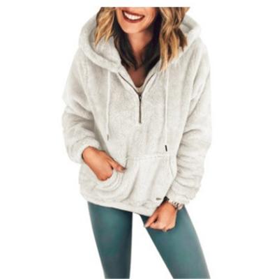 China Viable Plus Size Women's Casual Solid Color Zipper Pullover Hoodies Long Sleeve Fleece Sweatshirts Coat for sale