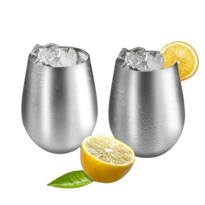 China Sustainable 18oz 304 Stainless Steel Single Wall Wine Tumbler , Custom Egg Shaped Wine Cup for sale