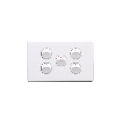 China China supply light wall switch 5 G 2 way switch, australian wall switch for home, wall switch tech saa 118mm*74mm for sale