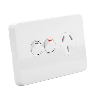 China Easy Installation/Easy Cleaning/Durable SAA New AU Switch Slim Power Point and Single Wall 10A Socket Standard Type with Extra Switch for sale