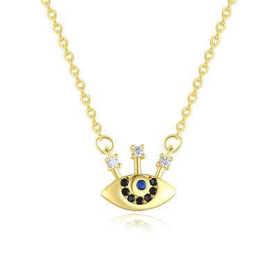 China Simple Design Casual/Sporty Women's Retro Devil's Eye 14K Gold Plated Pendant Necklaces Jewelry 2021 for sale