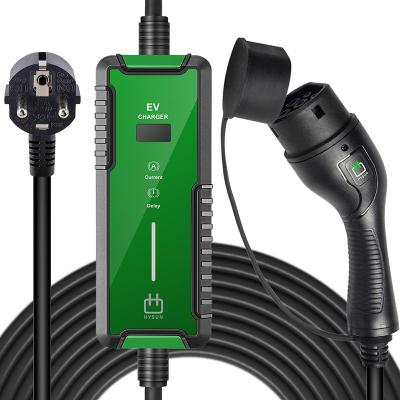 China 8-16A Current Adjustable Portable Charger EVSE Home Portable Charger 3.5KW EV Type - 2 Electric Car Charger HY035P-T2 for sale