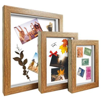 China EAGLEGIFTS Home Decoration 4x6 5x7 8x10 Plastic Custom Table Top Walnut Grain Photo Wood Picture Frame With Glass for sale