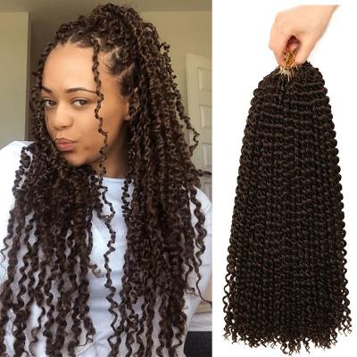 China Wholesale High Temperature Synthetic Fiber Passion Twist Pre Looped Synthetic Hair Crochet Braid Braiding Hair 24 Inch Water Wave Passion Twist Hair for sale