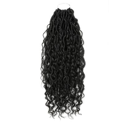 China 100% Low Temperature Fiber High Quality Ombre Color 14 18 Inch Curly Faux Locs Crochet Hair Extensions Pre-Loop Synthetic Crochet Braids Twist Faux Locs Braiding Locs goddess for sale