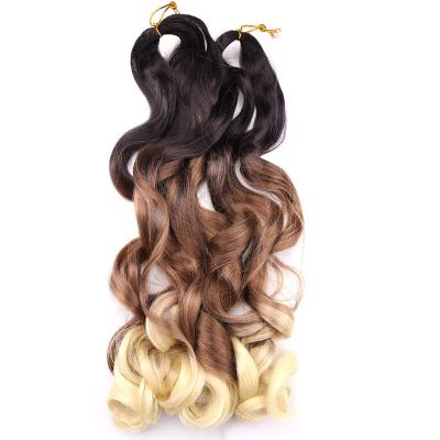 China 100% High Temperature Fiber Synthetic French Curls Wavy Braiding Hair Spiral Curly Loose Wave Crochet Braids Pony Style Curls Wavy French Braiding Hair 150g for sale