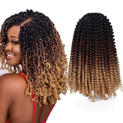 China Synthetic Jumbo Braiding Hair 8 Inch Nubian Twist Hair Spring Twist Crochet Braid Synthetic Curly Hair Extensions for sale