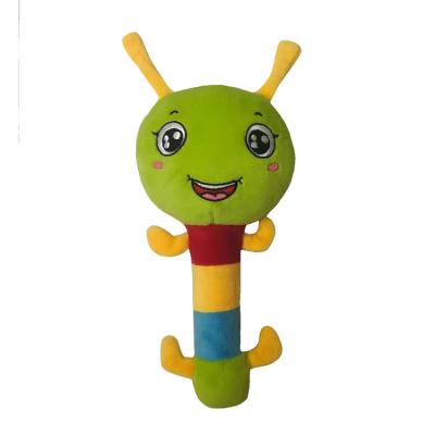 China Baby Making Toy Cartoon Stuffed Plush Baby Hand Rattle Soft Squeaker Sticks Straight For Toddlers for sale