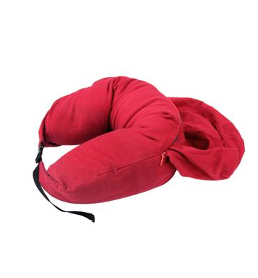 China New Design Factory Direct Sales Travel Washable Neck Pillow Folded Convertible Pillow With Cap Microbeads Rest for sale