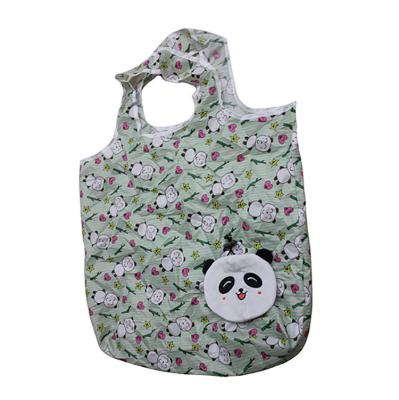 China Manufacture Folding Custom Directly Recycle Reusable Foldable Panda To Shopping Bag for sale