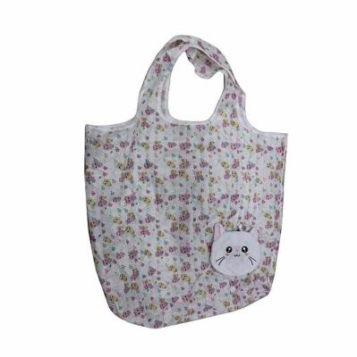 China Wholesale Price Custom Folding Reusable Recycle Collapsible Shopping Bag With Cat Head for sale