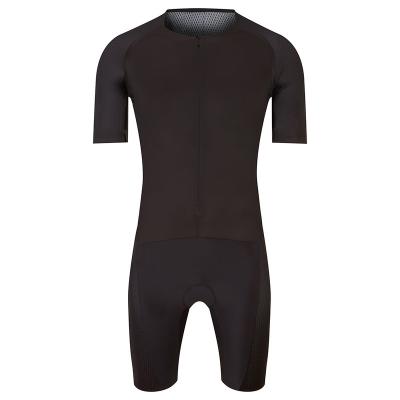 China Custom Made Breathable Tank Top Skin Black One Piece Suit Professional Triathlon Cycling Suit For Men for sale