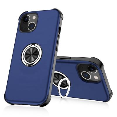 China Anti-fall 7 Colors TPU Shockproof PC Ring Phone Holder Cases For iPhone 13 for sale