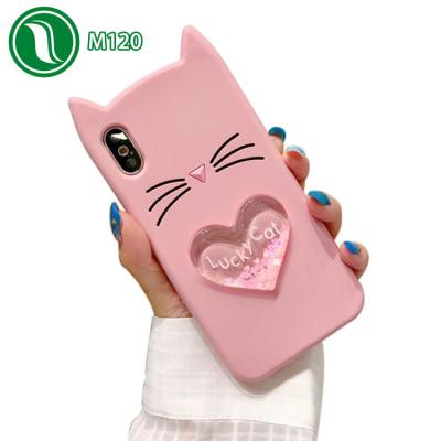 China Quicksand Lucky Glitter Liquid Silicone Cat Cell Phone Case For iPhone Case Silicone, Case For iPhone X/XS/XSMAX/XR for sale