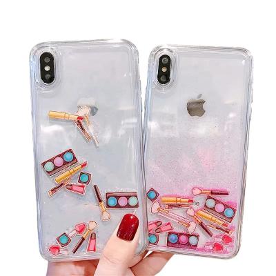 China Glitter Case Liquid Cover Phone Cover Beauty Makeup Crystal Transparent Soft Phone Case For iPhone X Glitter Case Liquid Cover Crystal Transparent Soft Phone Cover for sale