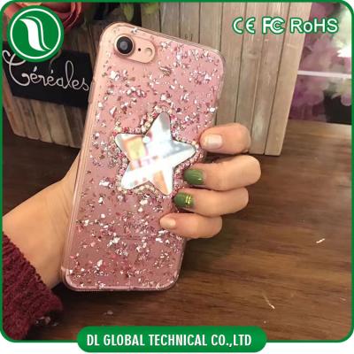 China Luxury dustproof drop rubber glitter mirror star pentagon tpu soft phone cover case for iphone 7 for sale