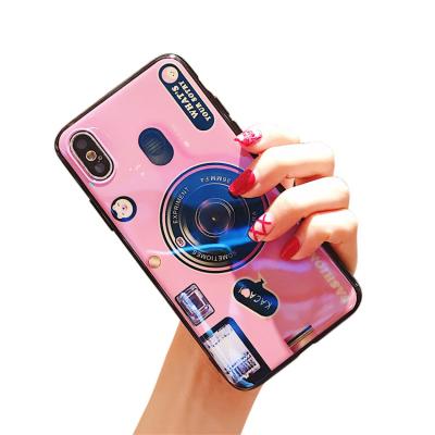 China Blue light hologram tpu laser camera design phone case hologram blue light tpu laser camera design phone case for iphone with air bag design phone backing camera lens for sale