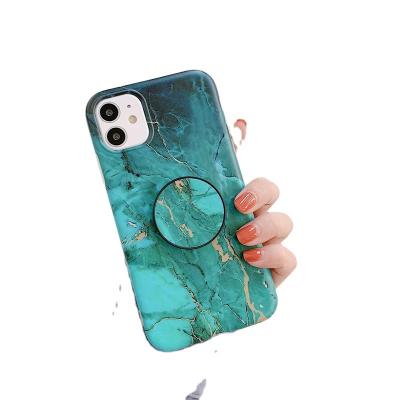 China With air-cell phone stent phone marble shell luxury green accessories IMD mobile back cover with air-cell phone stent marble phone shell for iphone 11 pro for sale