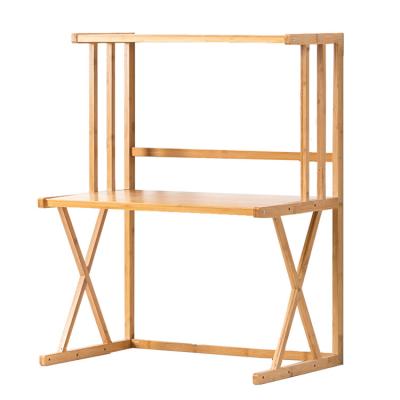 China Viable Factory Wholesale 2layer Printer Rack Desktop Bamboo Organizer for Office and Kitchen for sale