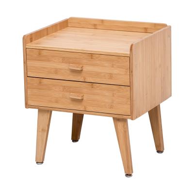 China Dismantle Eco - Friendly Ready To Assemble Modern Bedroom Furniture Bamboo Wood Nightstand Bedside Table With Drawers for sale