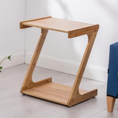 China Popular Wood Z Shape Eco - Friendly End Table Bamboo Sofa Side Table for sale