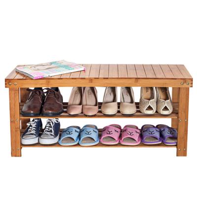 China Stocked 3 Tier Wooden Shoe Rack For Bedroom Living Room Closet Entryway for sale