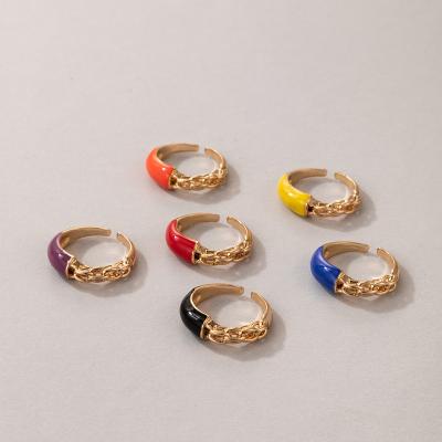 China New Vintage High Quality Fashion 6 Pcs Adjustable Finger Ring Set Couple Ring Set Gold Plated Open for sale