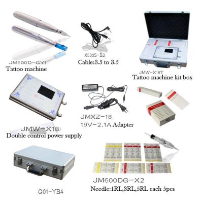 China 1 Set Professional Makeup Tattoo Pen Machine Eyebrow Lip Cutting Pen Beauty Art Tattoo Gun With Needle Cartridge JMW-X18T for sale