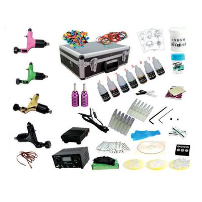 China Convinence full set the kit professional tattoo piercing kits with 4 machine tattoo gun factory direct sale for sale