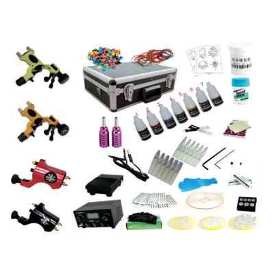 China Professional Tattoo Artist Full Set Tattoo Machine Kit With 4 Machines for sale