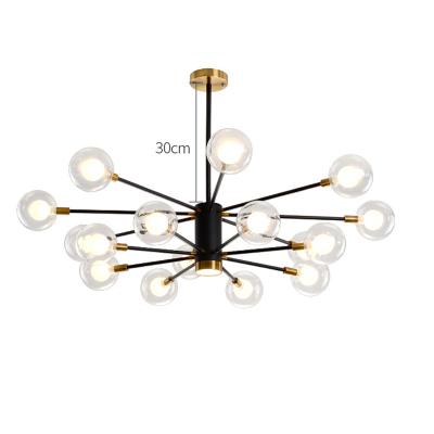 China Modern Brass Mid Century Semi Flush Mount Chandelier Chandelier 6 Pendant Light for sale