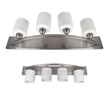 China Easy Assembly Modern Bathroom Vanity Light Fixture With 4 Globe Brushed Nickel Light for sale