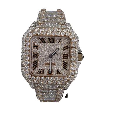 China Mens Studded Iced Out Skeleton Customized Luxury Gemstone Diamond Wrist Date Watch Moment Watches From Diamond Men's Lab for sale