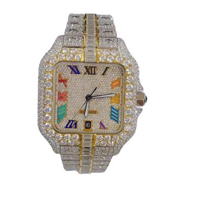 China Mens Luxury Hiphop Custom Around Ice Cream Moissanite Watches Unisex Diamond 14k Gold Over Lab Grown Diamond for sale